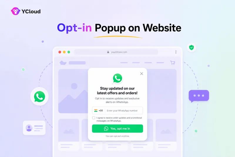 Add a WhatsApp opt-in popup on your website to get WhatsApp opt-in