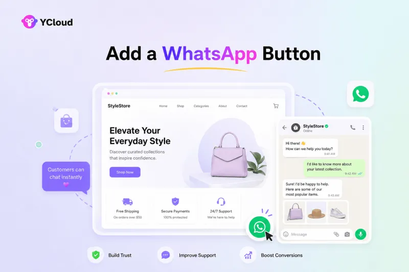 Place a WhatsApp button on your website to get WhatsApp opt-in