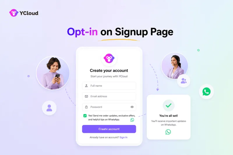 Add WhatsApp opt-in on the signup page to get WhatsApp opt-in