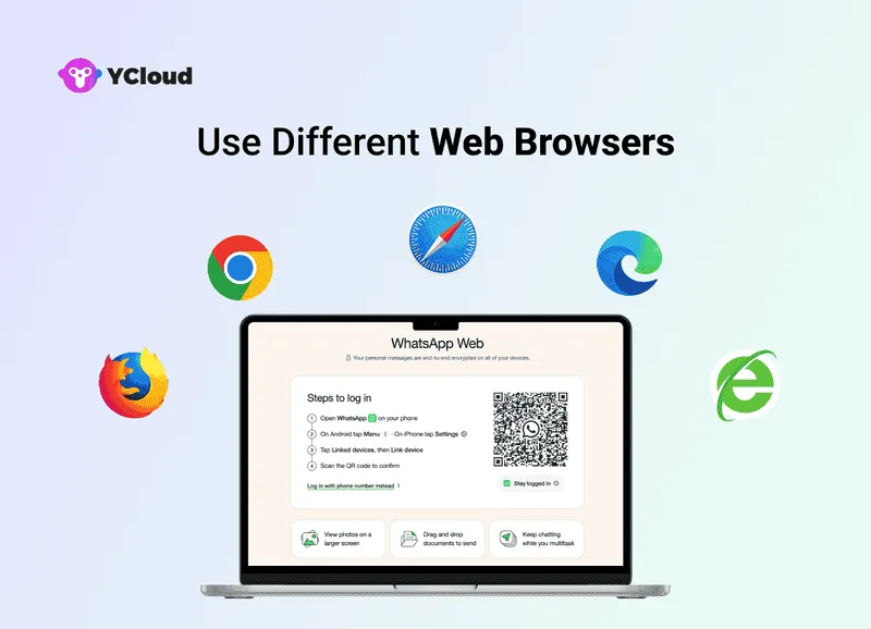 在不同的 Web 浏览器上使用 WhatsApp Web