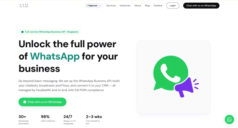 Top WhatsApp Business API Solution Providers in Singapore - DoubleAM