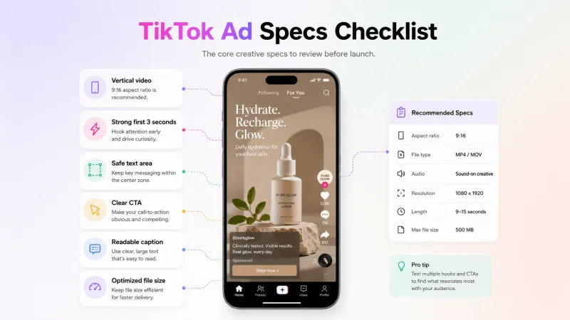 TikTok Ad Creative Specifications Checklist