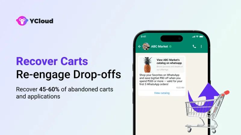 With WhatsApp marketing, you can recover 45-60% of abandoned carts and applications 