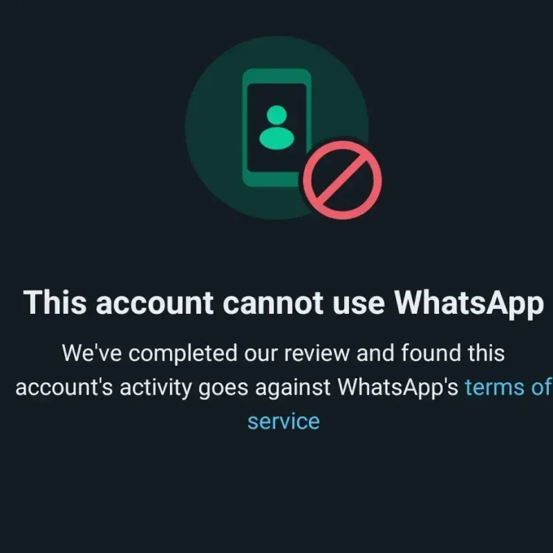 Permanent WhatsApp account ban