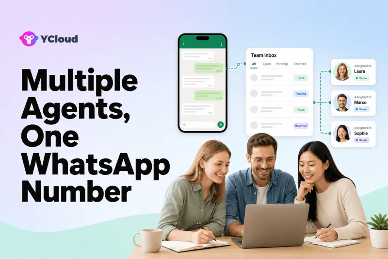 How Multiple Agents Can Use One WhatsApp Number — YCloud Blog cover