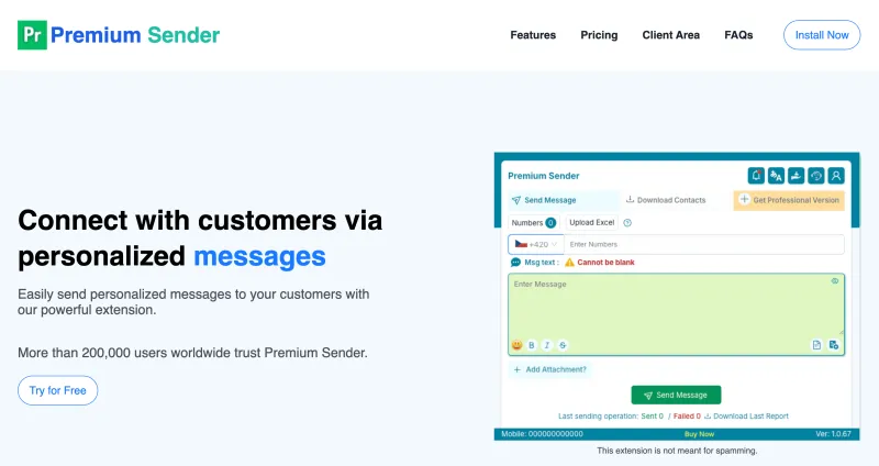 WhatsApp Bulk Message Senders - Premium Sender
