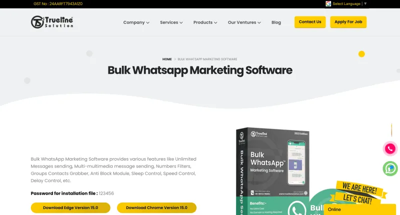 WhatsApp Bulk Message Senders - TrueLine Solution