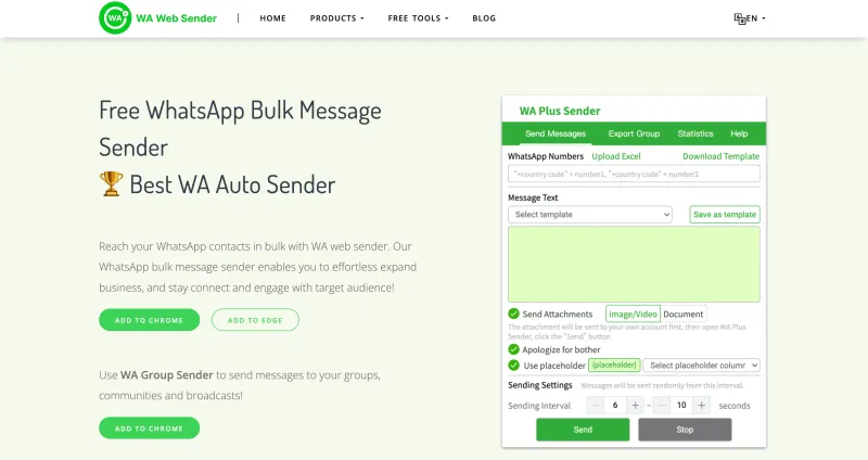 最佳 WhatsApp 广播软件 - WA Web Sender