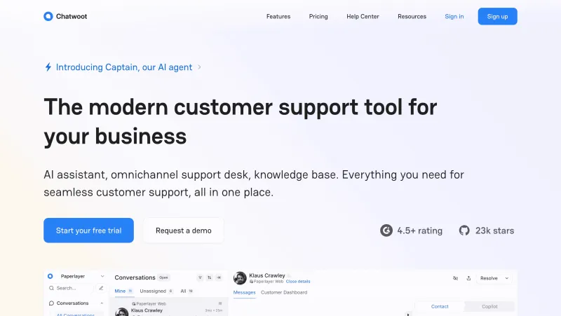 顶级客户服务软件 - Chatwoot