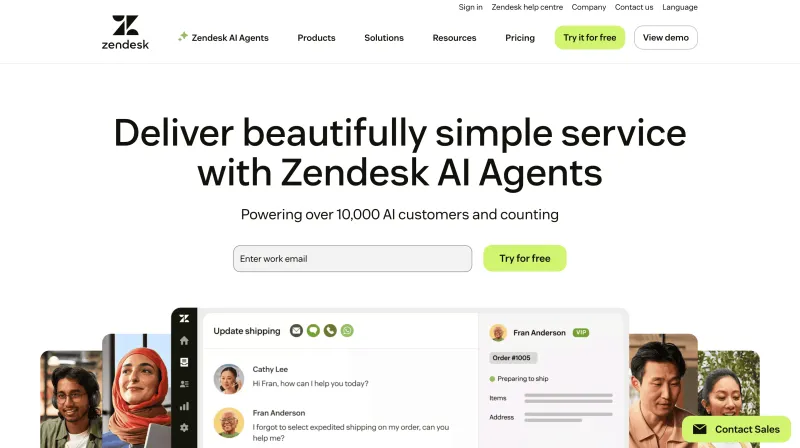 顶级客户服务软件 - Zendesk