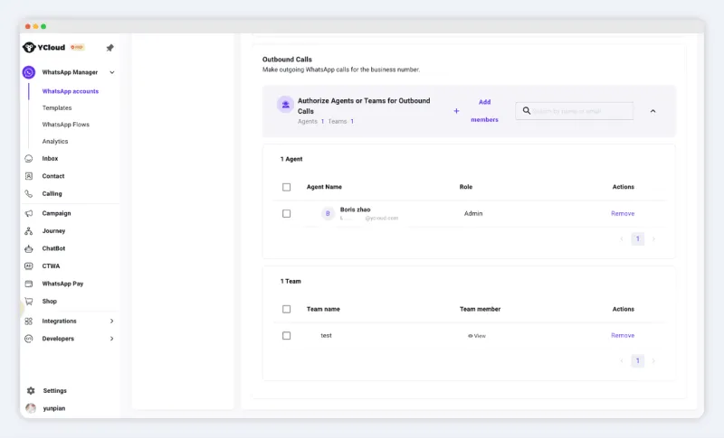 如何在 YCloud 上启用 WhatsApp Calling