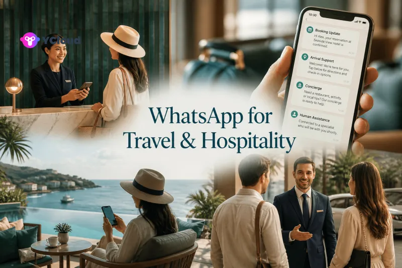 WhatsApp API for Travel and Hospitality Guest Messaging — YCloud Blog cover