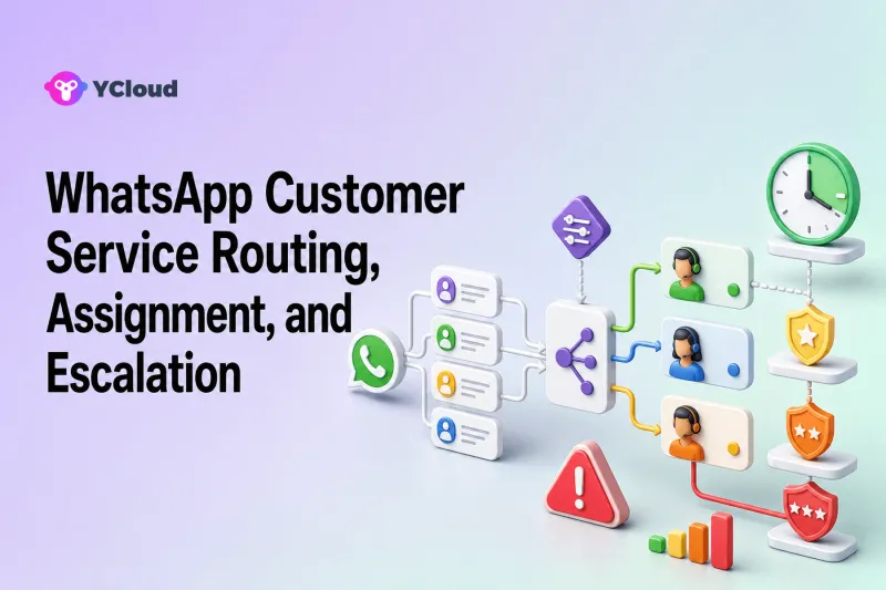 WhatsApp Customer Service Routing, Assignment, and Escalation — YCloud Blog cover
