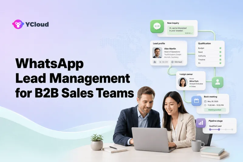 WhatsApp Lead Management for B2B Sales Teams — YCloud Blog cover