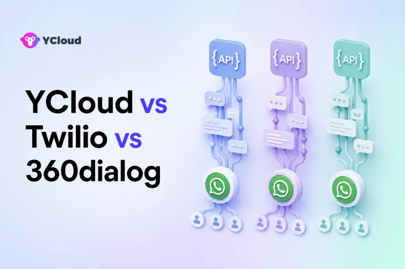 YCloud vs Twilio vs 360dialog: Which WhatsApp API Setup Fits Your Team? — YCloud Blog cover